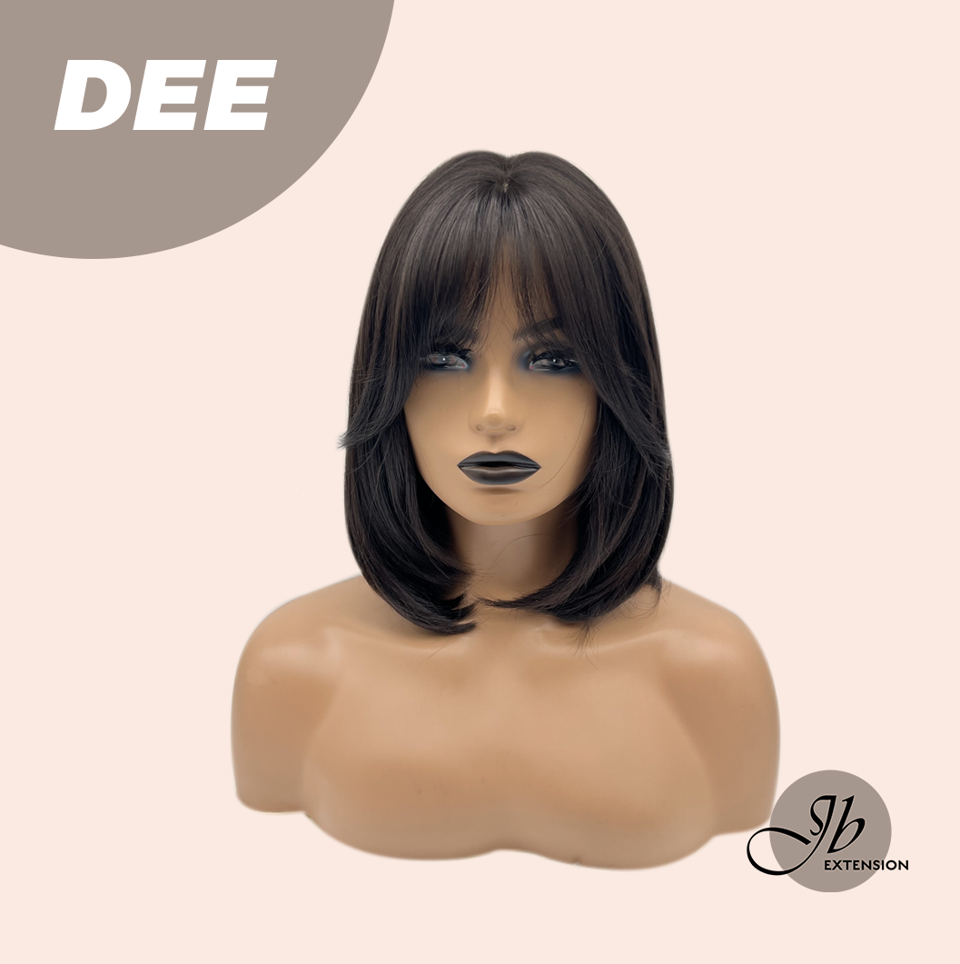 JBEXTENSION 14 Inches Midnight Brown( Black/Brown) Wig with Bangs DEE