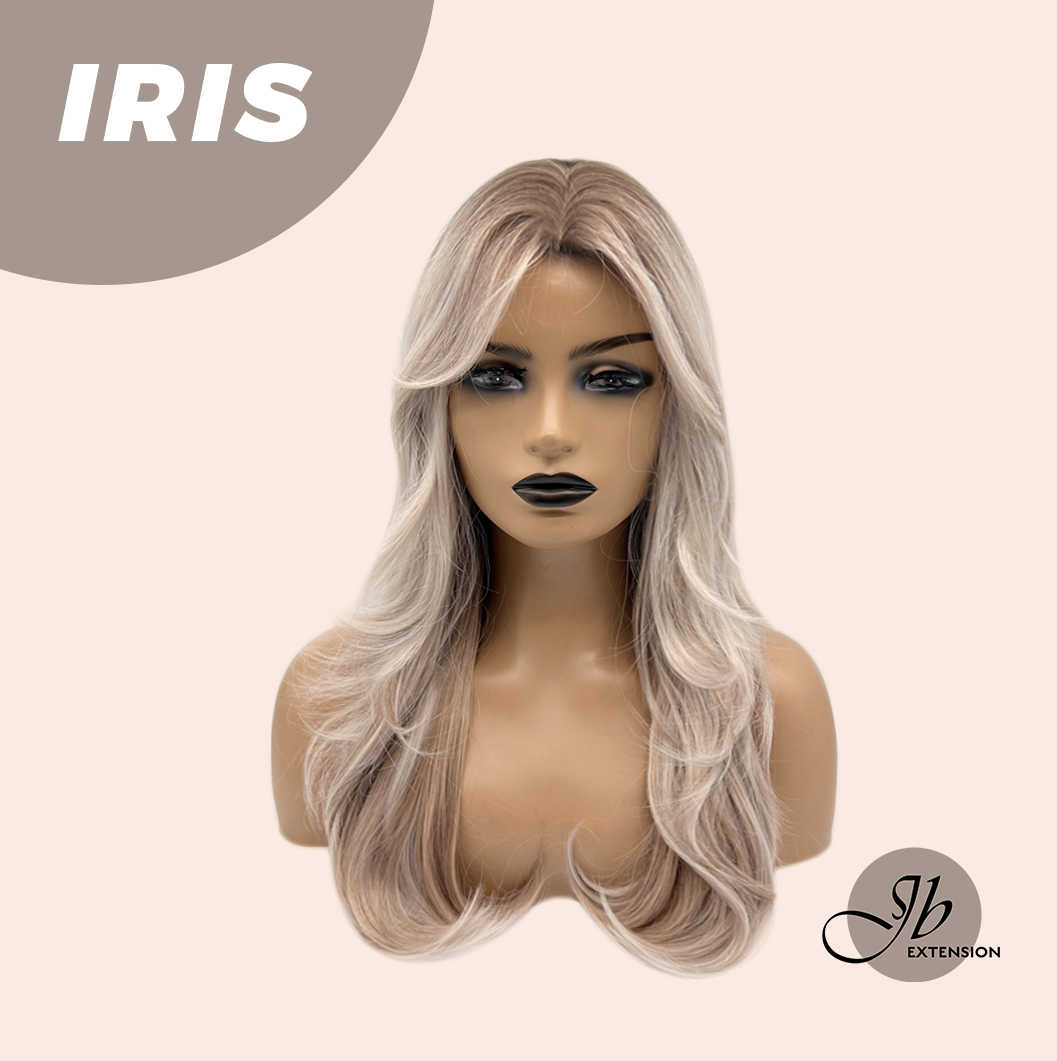 JBEXTENSION 22 Inches Curly Pinkish Blonde Highlight Wig IRIS