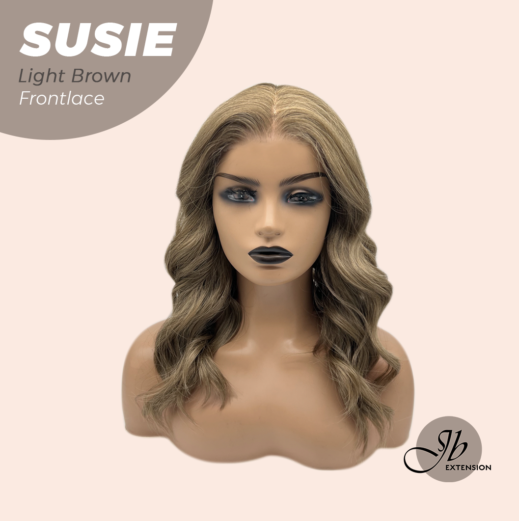 JBEXTENSION 16 Inches Light Brown Women Pre-Cut Frontlace Glueless Wig SUSIE LIGHT BROWN