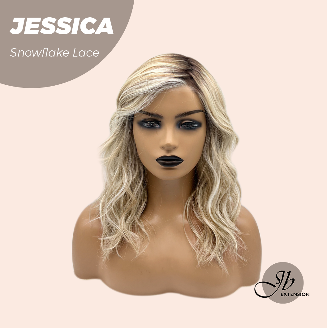 [PRE-ORDER] JBEXTENSION 16 Inches Mix Blonde Curly Pre-Cut Side Part Snowflake Lace Frontlace Glueless Wig JESSICA【BENDY EAR TABS】