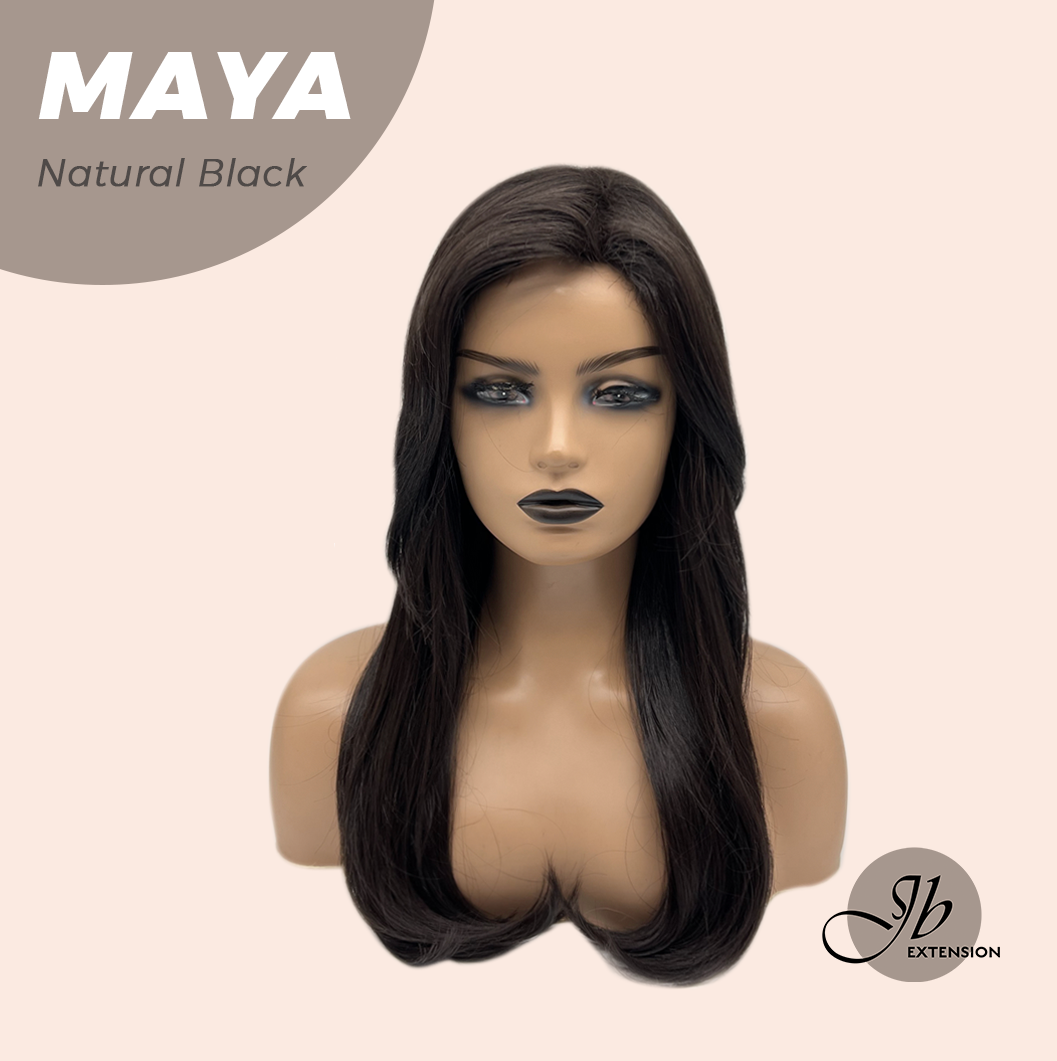 JBEXTENSION 22 Inches Natural Black Women Fashion Full Machine Wig MAYA NATURAL BLACK【PLUS PERMATEASE】【BENDY EAR TABS】