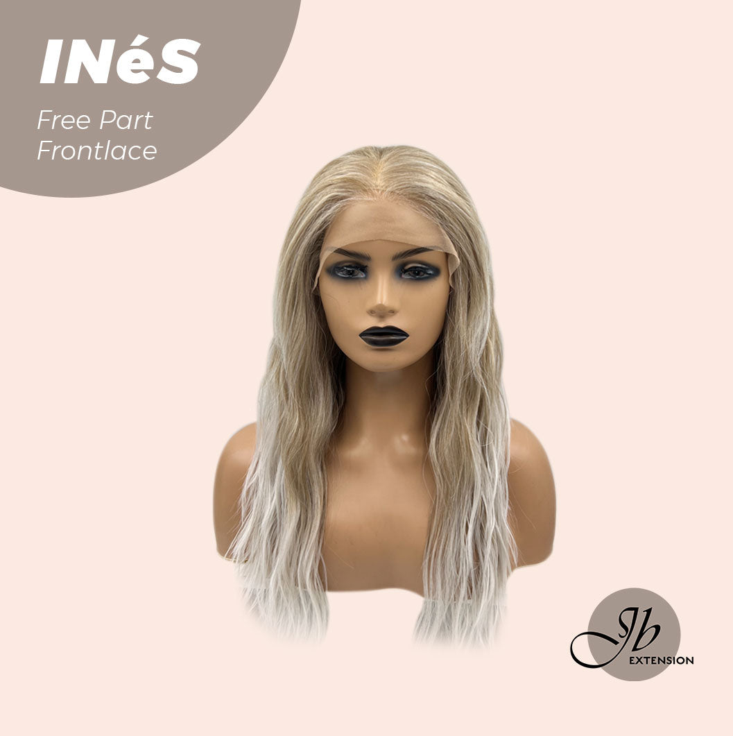 JBEXTENSION 22 Inches Peach Blonde Body Wave Pre-Cut Free Part Frontlae Glueless Wig INéS