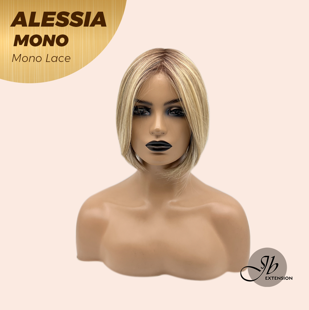 [PRE-ORDER] JBEXTENSION ALESSIA MONO Monofilament Handmade Wig 6X5 Full Monofilament Hand Tied Top Wig 10 Inches Bob Cut Mix Blonde Mono Lace Wig Glueless Wig ALESSIA MONO【BENDY EAR TABS】