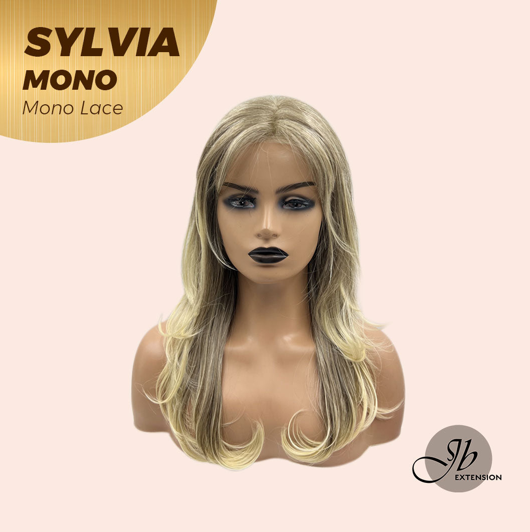 JBEXTENSION SYLVIA MONO Partial Monofilament Wig 20 Inches Dirty Blonde Curly Partial Mono Lace Glueless Wig SYLVIA MONO