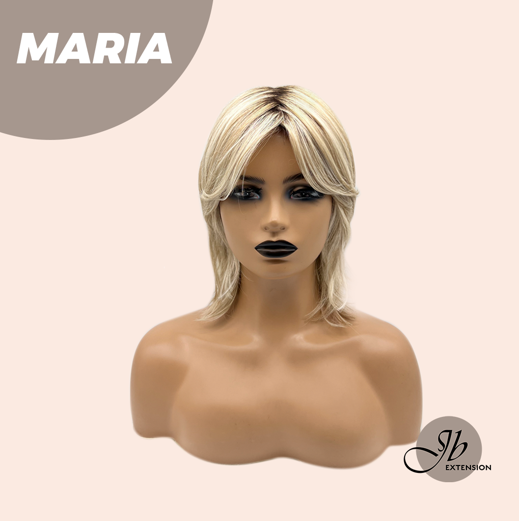 JBEXTENSION 12 Inches Short Blonde Women Fashion Full Machine Wig MARIA【PLUS PERMATEASE】【BENDY EAR TABS】
