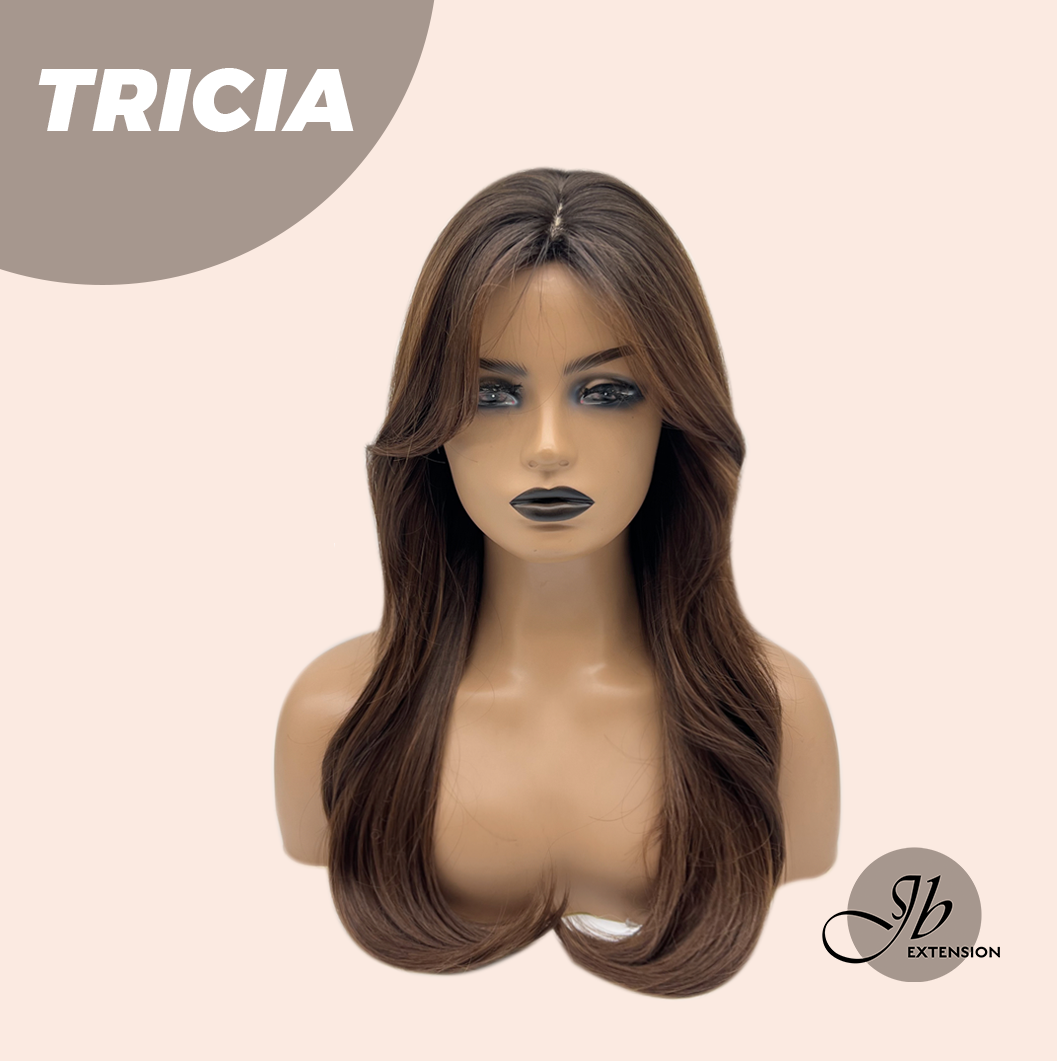 JBEXTENSION 23 Inches Curly Mocha with Dark Root Wig TRICIA