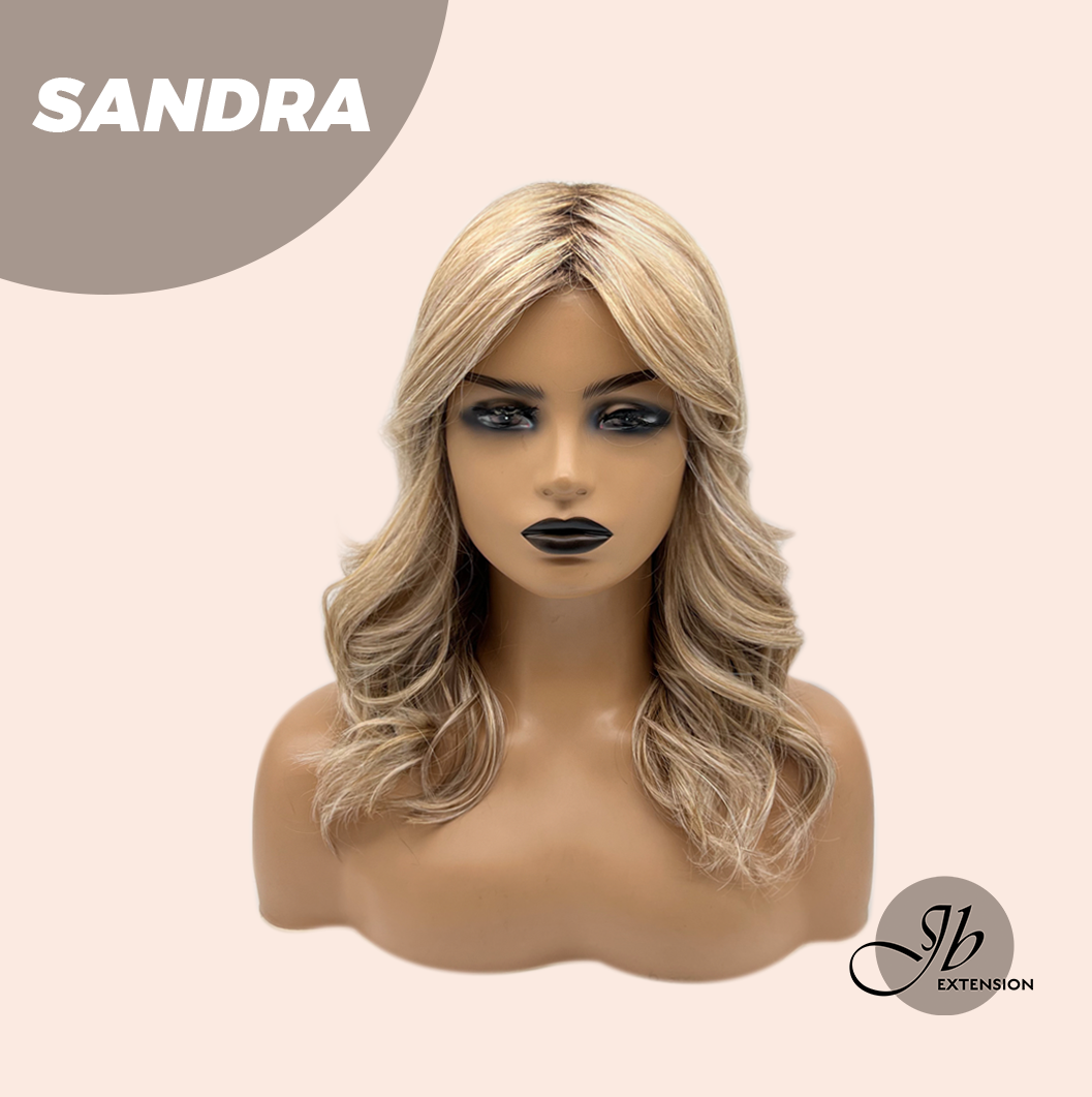 JBEXTENSION 17 Inches Peach Blonde Curly Women Fashion Full Machine Wig SANDRA【PLUS PERMATEASE】【BENDY EAR TABS】