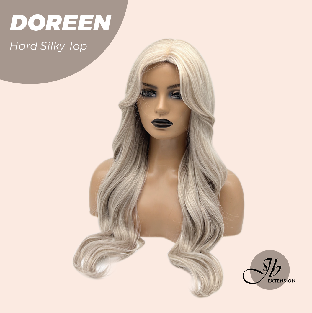 JBEXTENSION 26 Inches Scalpiana Curly Cream Blonde 3.5X4 Hard Silky Top Natural Scalp Effect Wig DOREEN