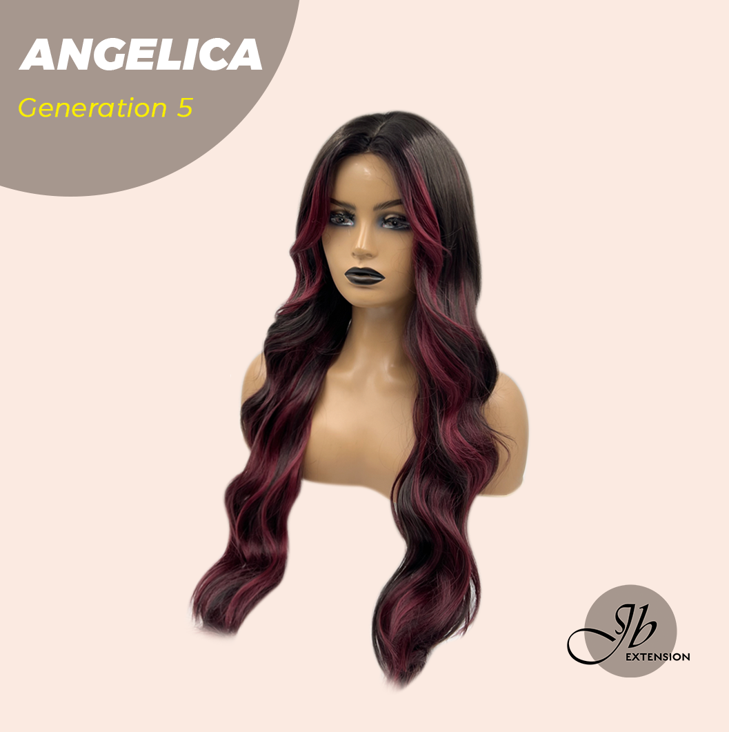 JBEXTENSION GENERATION FIVE 28 Inches Wave Black Red Wig ANGELICA G5