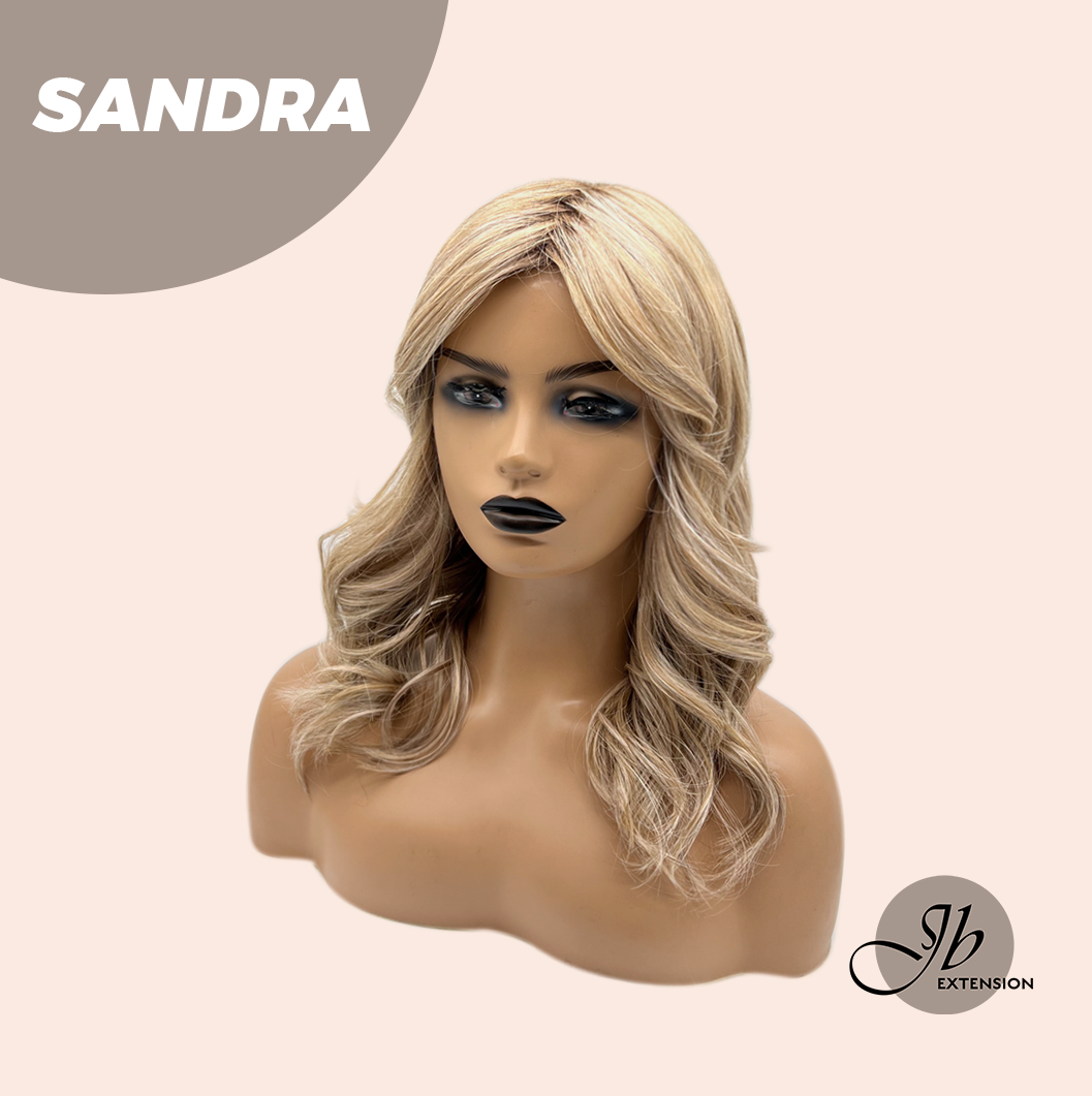JBEXTENSION 17 Inches Peach Blonde Curly Women Fashion Full Machine Wig SANDRA【PLUS PERMATEASE】【BENDY EAR TABS】