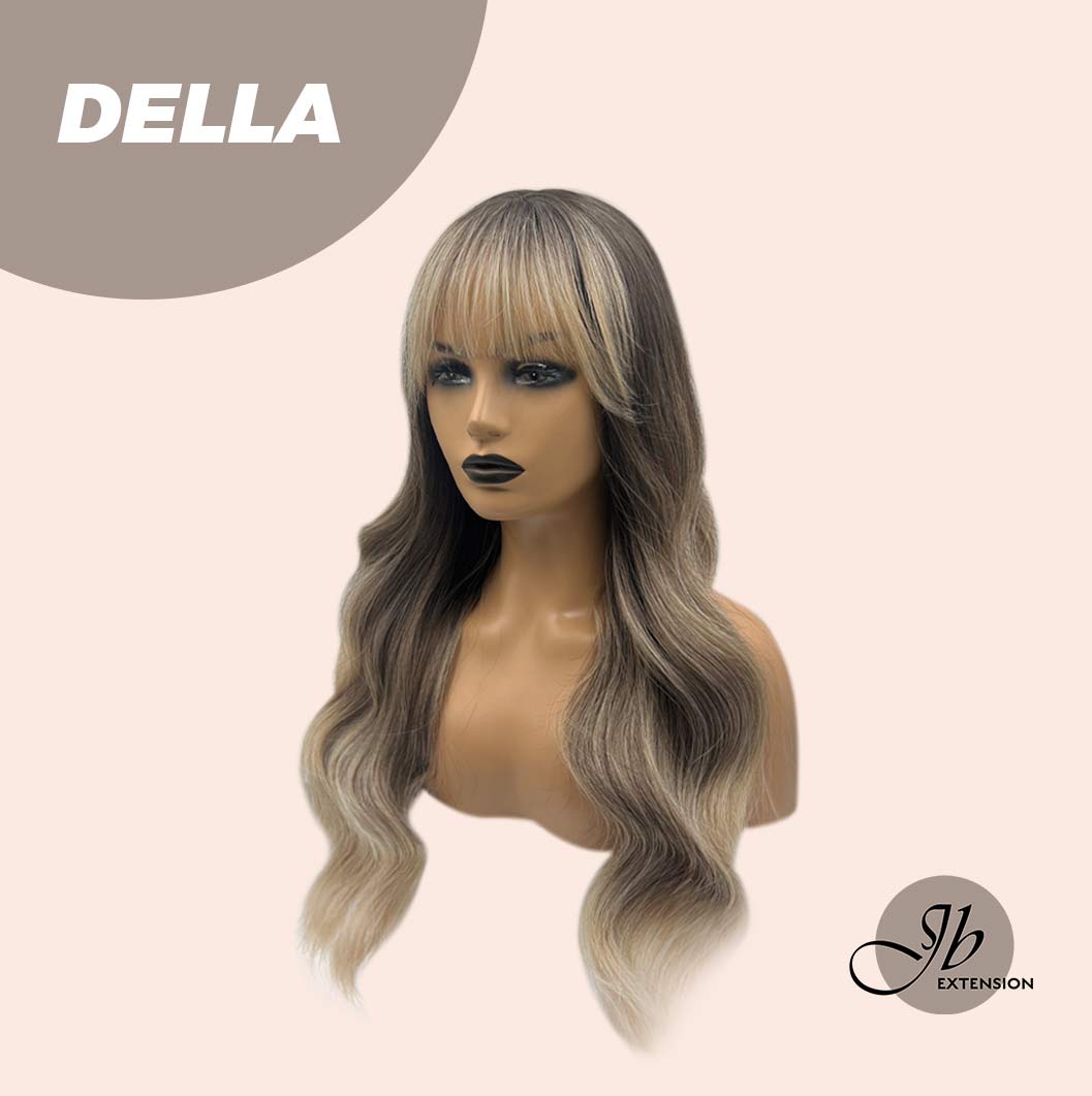 JBEXTENSION 25 Inches Balayage With Dark Root Curly Wig With Bangs DELLA