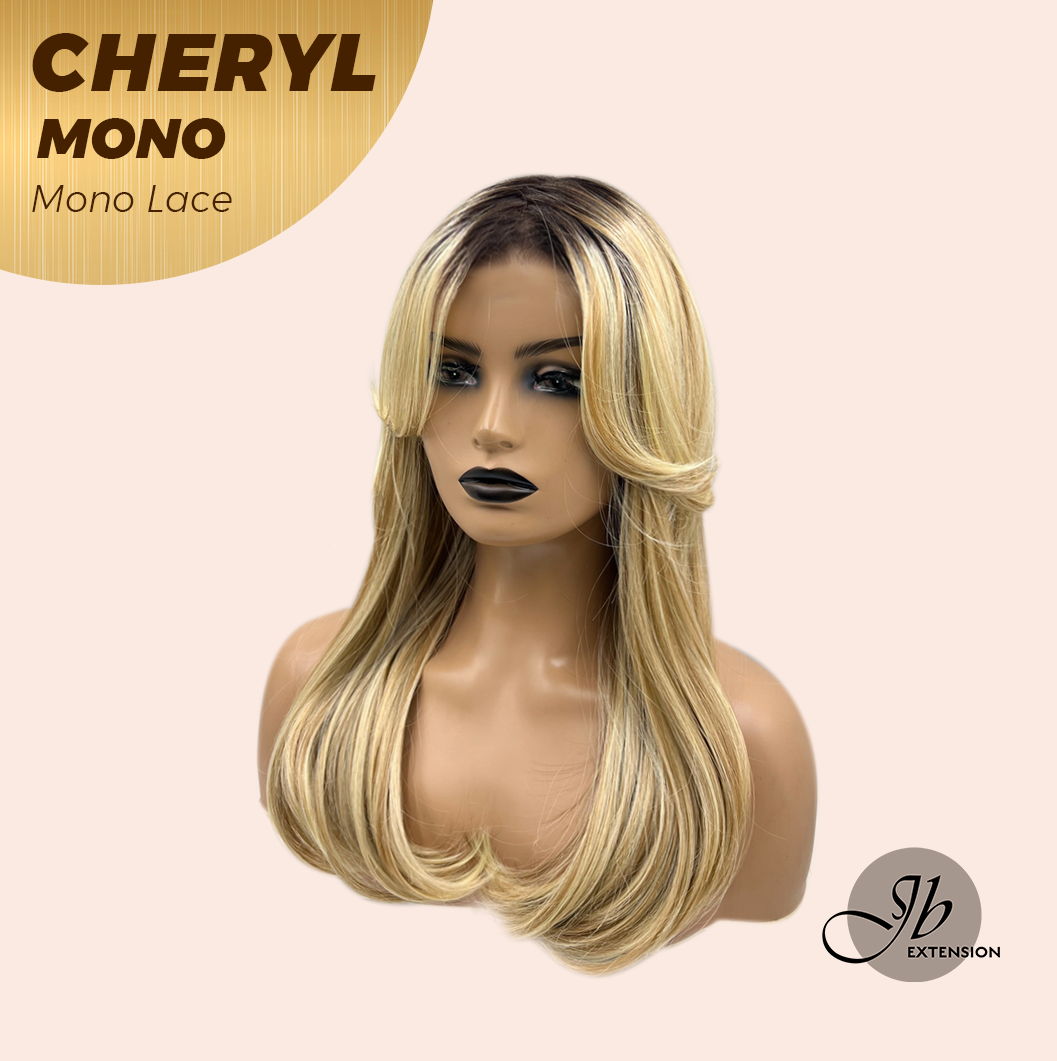 JBEXTENSION CHERYL MONO Monofilament Handmade Wig 6X5 Full Monofilament Hand Tied Top Wig 22 Inches Blonde Mono Lace Wig With Anti-slip Silicone Strips Glueless Wig CHERYL MONO【BENDY EAR TABS】