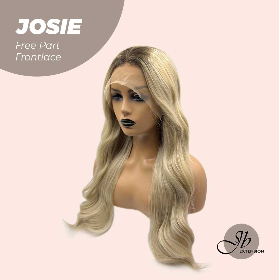 JBEXTENSION 26 Inches Blonde With Dark Root Wave Lace Front Wig.Pre Plucked 6*14 HD Transparent Lace Frontal Glueless Wig JOSIE