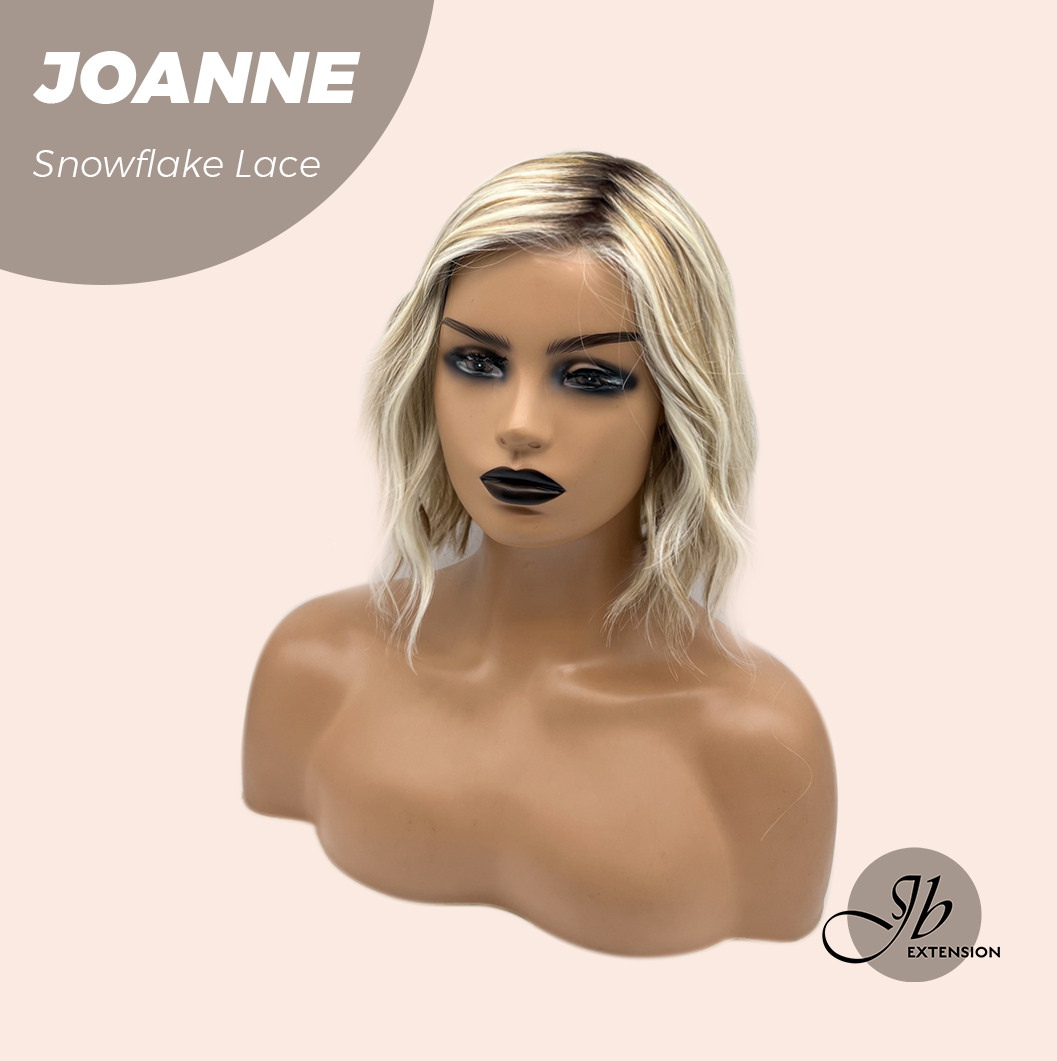 JBEXTENSION 11 Inches Mix Blonde Pre-Cut Side Part Snowflake Lace Frontlace Glueless Wig JOANNE【BENDY EAR TABS】