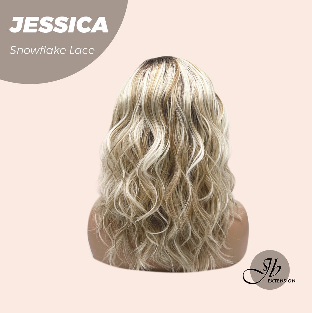 [PRE-ORDER] JBEXTENSION 16 Inches Mix Blonde Curly Pre-Cut Side Part Snowflake Lace Frontlace Glueless Wig JESSICA【BENDY EAR TABS】