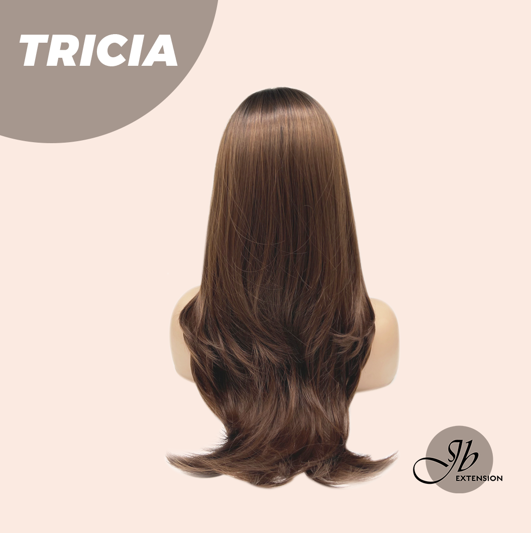 JBEXTENSION 23 Inches Curly Mocha with Dark Root Wig TRICIA