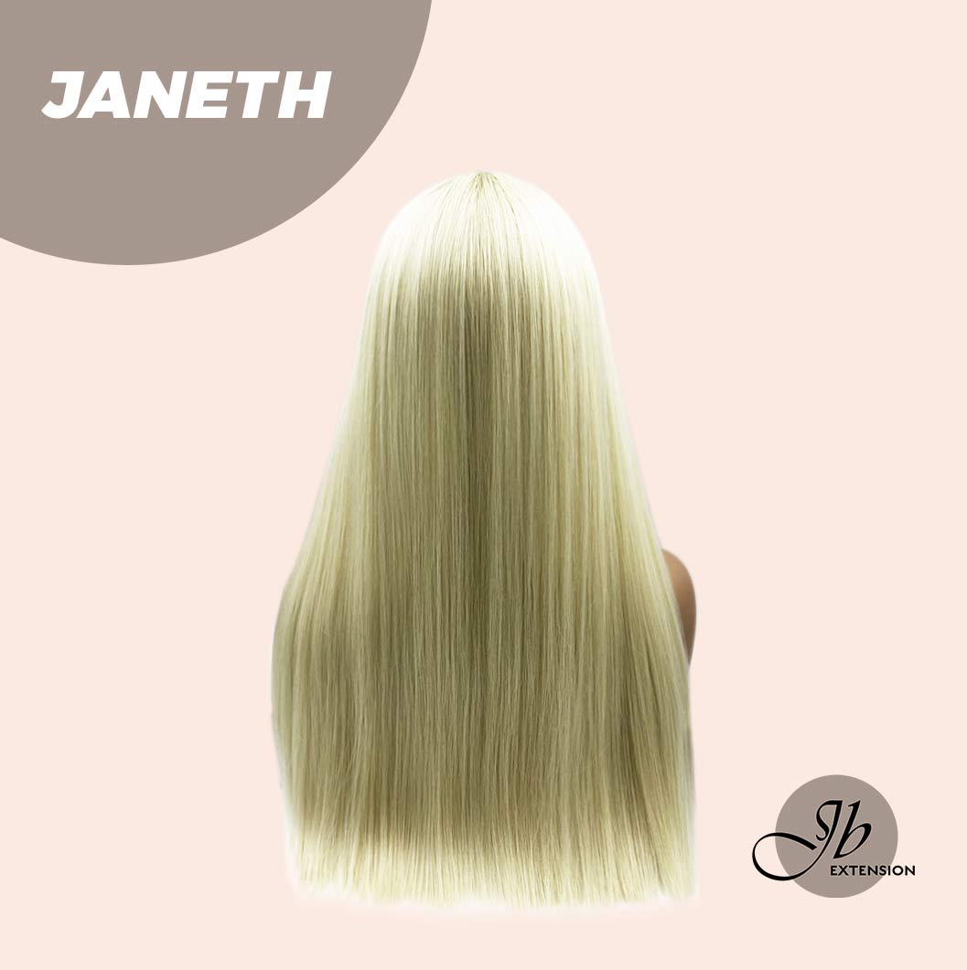 JBEXTENSION 22 Inches Light Blonde Straight Wig With Full Bangs JANETH
