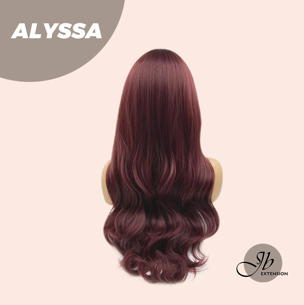 JBEXTENSION 25 Inches Red Curly Fashion Wig With Full Bangs ALYSSA