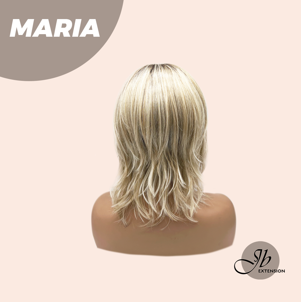 JBEXTENSION 12 Inches Short Blonde Women Fashion Full Machine Wig MARIA【PLUS PERMATEASE】【BENDY EAR TABS】