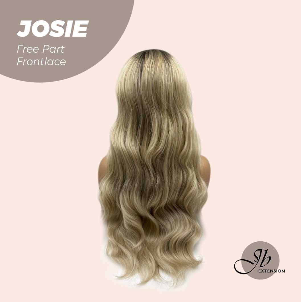 JBEXTENSION 26 Inches Blonde With Dark Root Wave Lace Front Wig.Pre Plucked 6*14 HD Transparent Lace Frontal Glueless Wig JOSIE