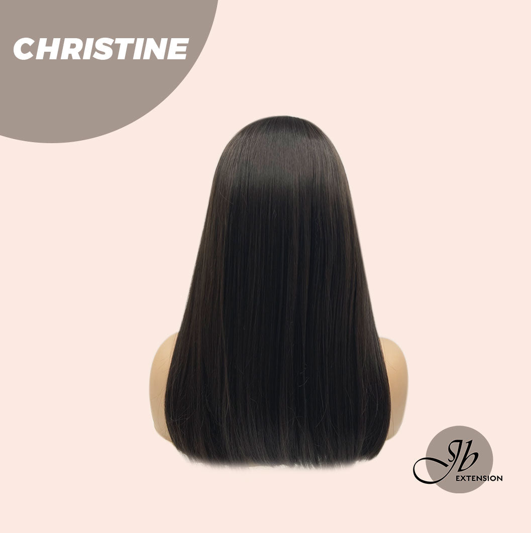 JBEXTENSION 17 Inches Tea Black Darkest Brown Straight Wig CHRISTINE