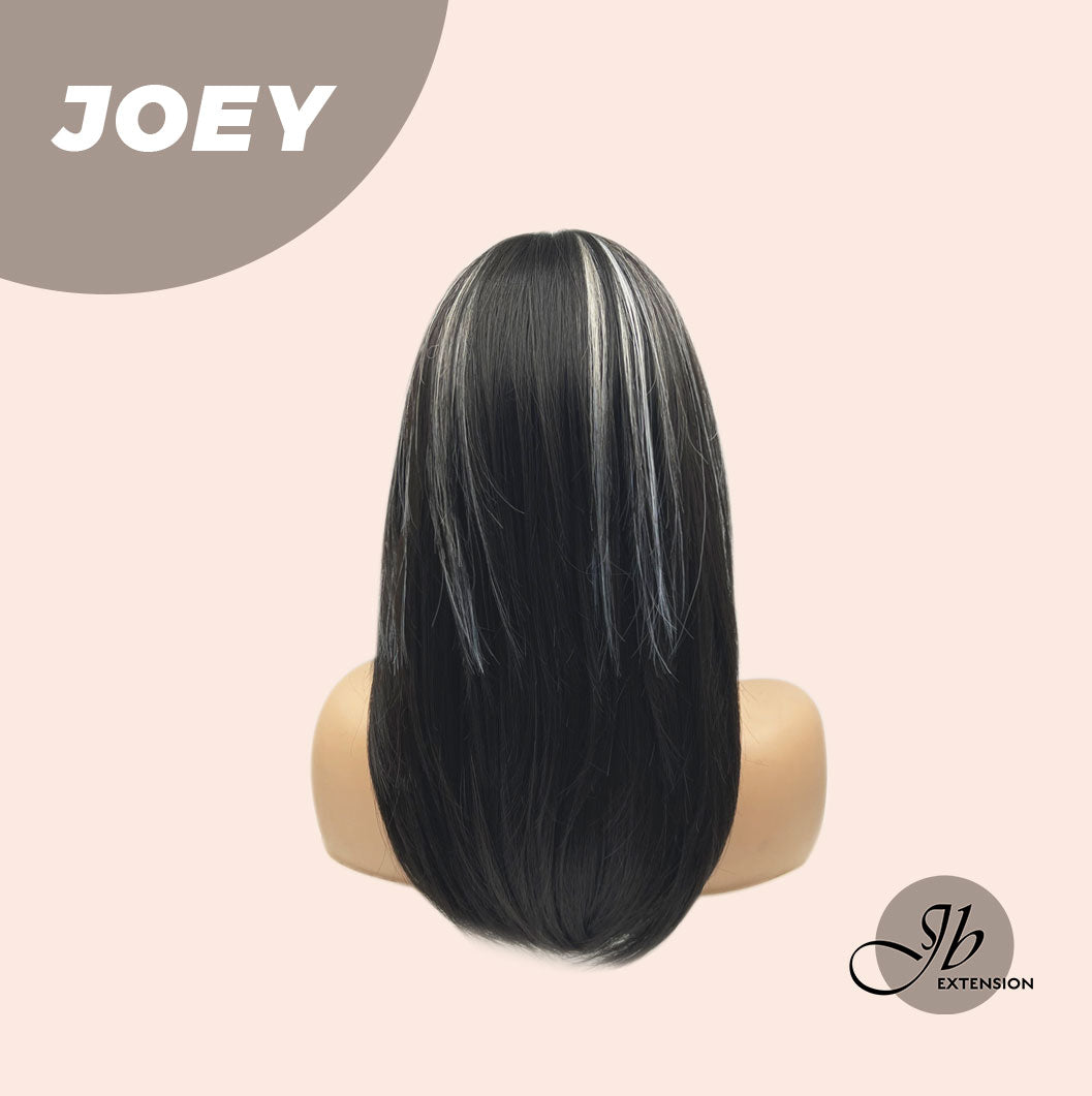 JBEXTENSION 20 Inches Wolf Cut Black With Pink Silver Highlight Wig JOEY