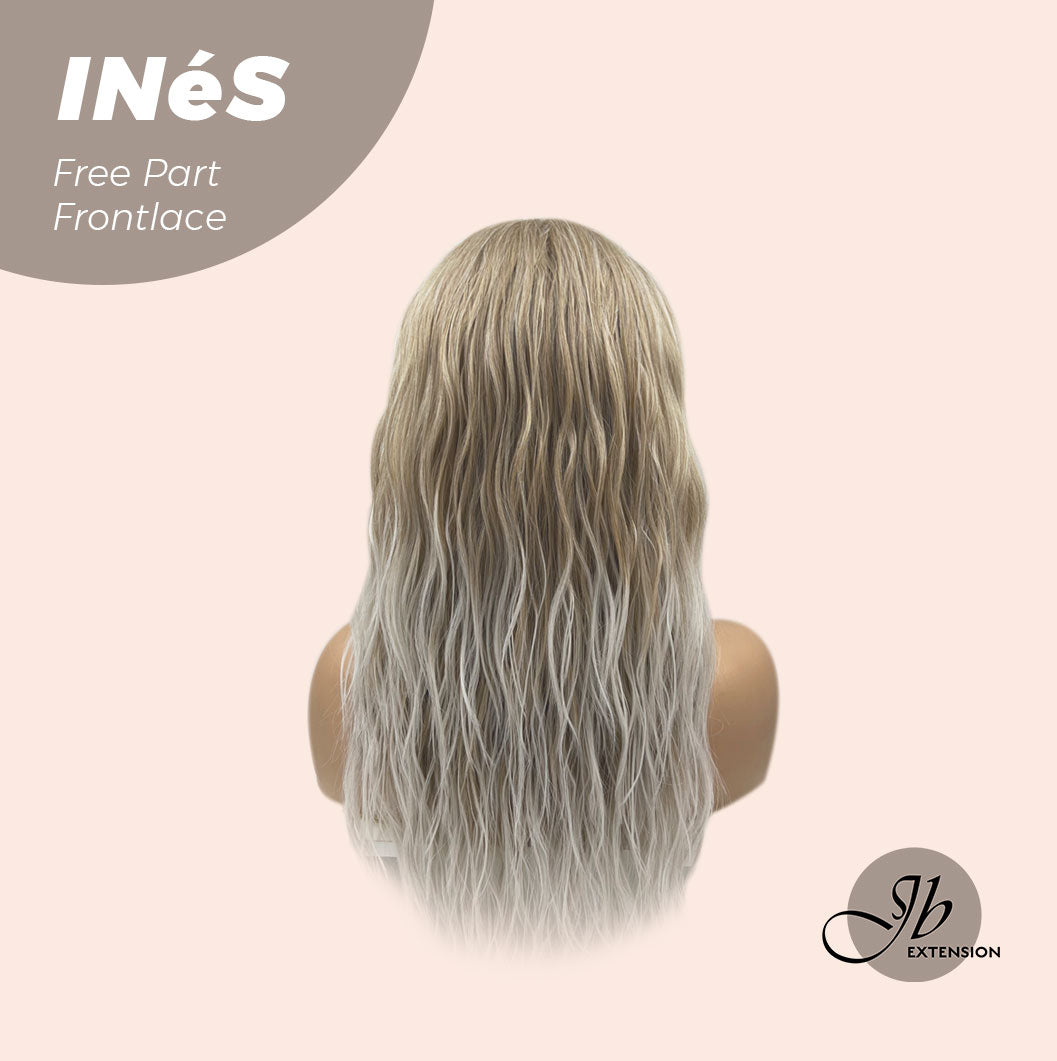 JBEXTENSION 22 Inches Peach Blonde Body Wave Pre-Cut Free Part Frontlae Glueless Wig INéS