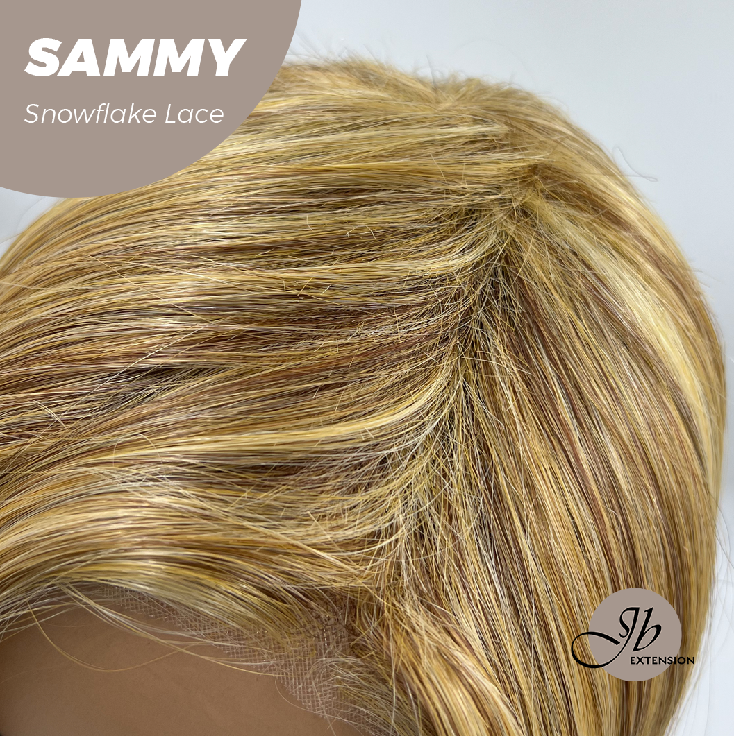 JBEXTENSION 15 Inches Honey Blonde Pre-Cut Snowflake Lace Frontlace Glueless Wig SAMMY【PERMATEASE】【BENDY EAR TABS】