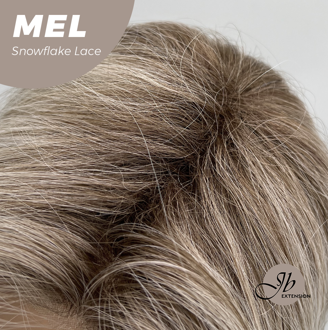 JBEXTENSION 20 Inches Ash Blonde Curly Pre-Cut Snowflake Lace Frontlace Glueless Wig MEL【PERMATEASE】【BENDY EAR TABS】