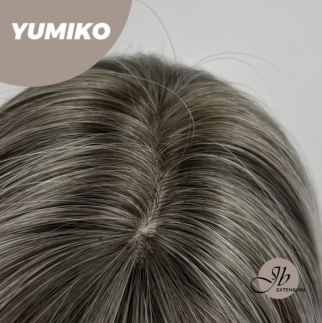 JBEXTENSION 12 Inches Bob Cut Grey Wig With Bangs YUMIKO
