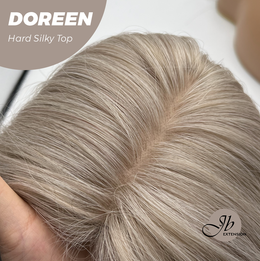 JBEXTENSION 26 Inches Scalpiana Curly Cream Blonde 3.5X4 Hard Silky Top Natural Scalp Effect Wig DOREEN