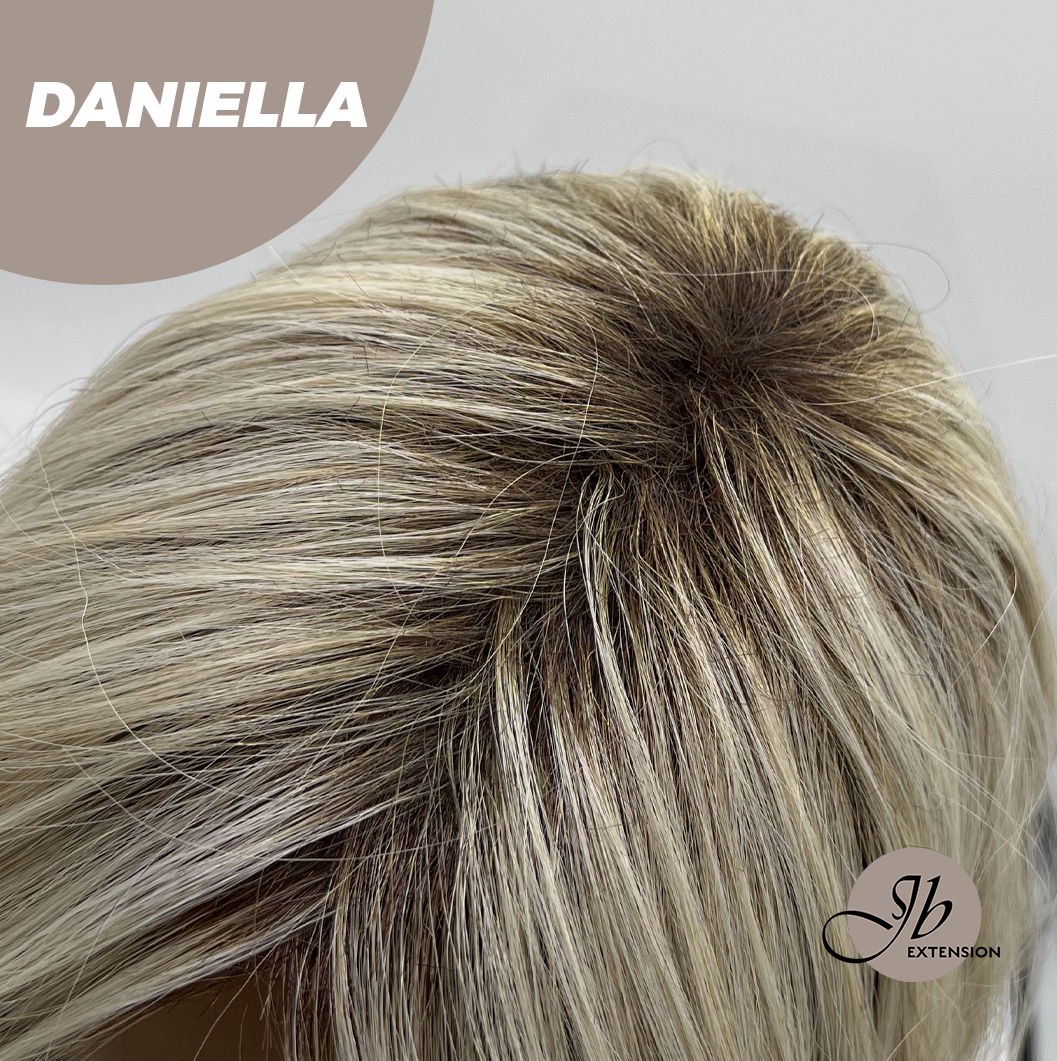 JBEXTENSION 19 Inches Blonde Wave Women Fashion Full Machine Wig DANIELLA【PLUS PERMATEASE】【BENDY EAR TABS】