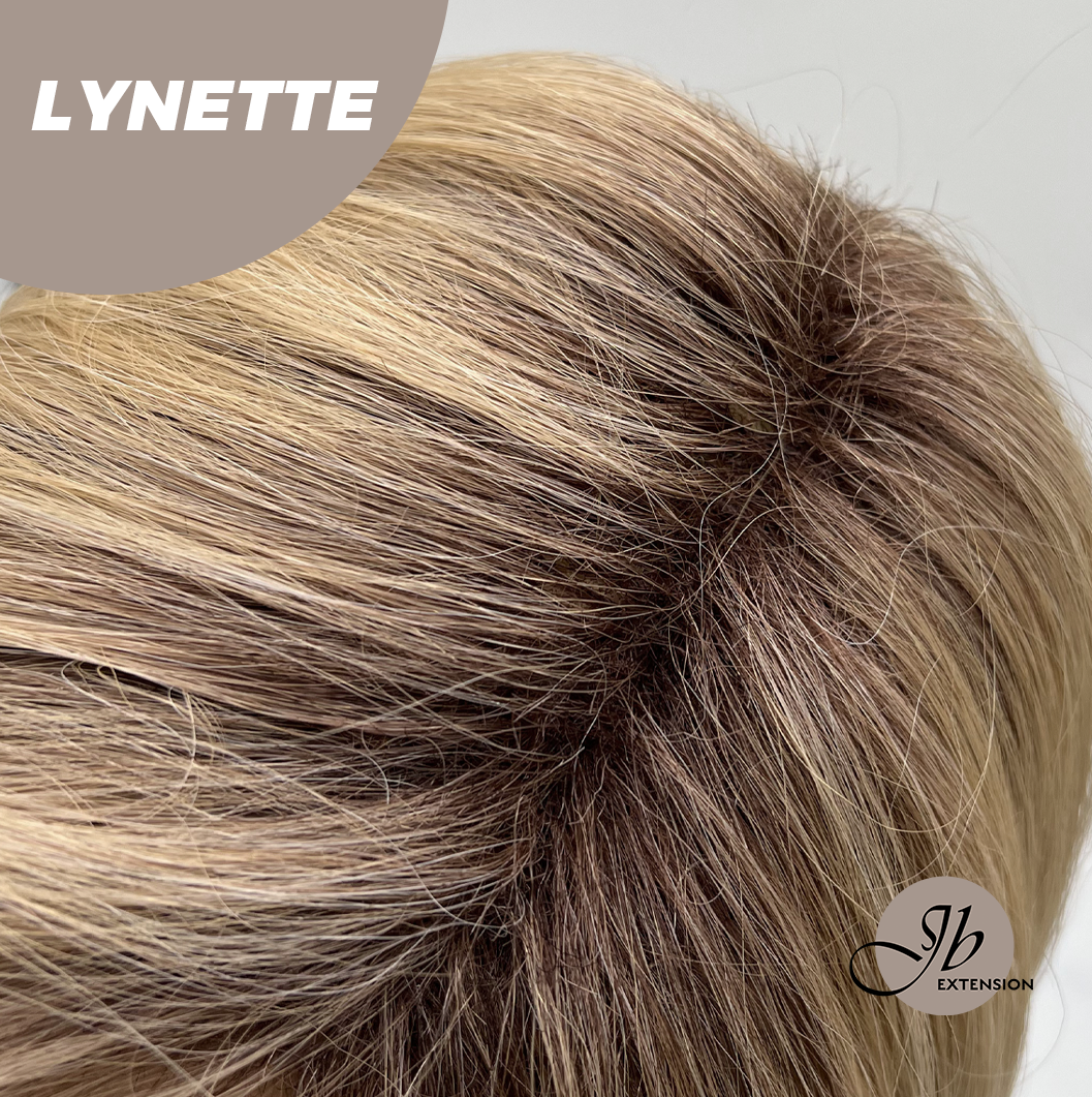 JBEXTENSION 14 Inches Honey Blonde Women Fashion Full Machine Wig LYNETTE【PLUS PERMATEASE】【BENDY EAR TABS】