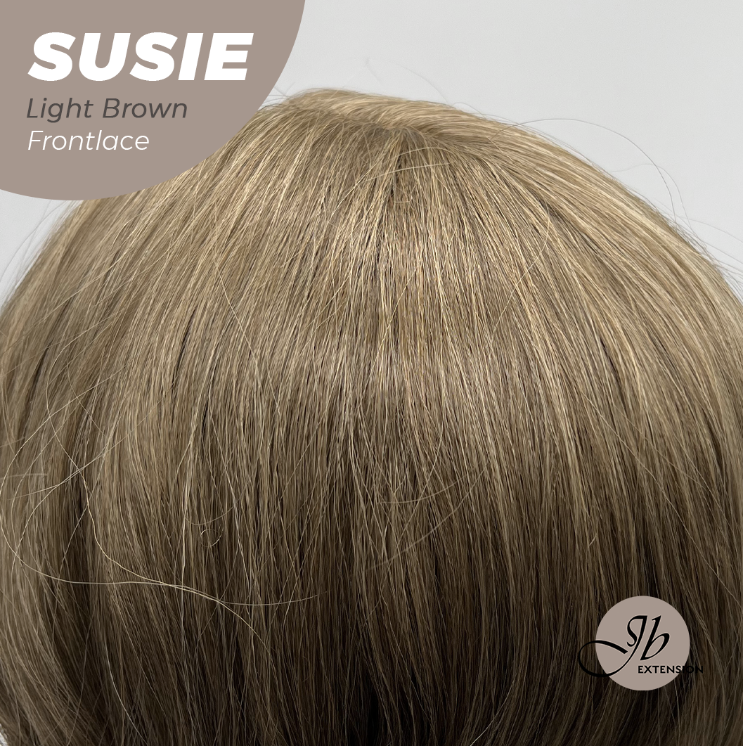 JBEXTENSION 16 Inches Light Brown Women Pre-Cut Frontlace Glueless Wig SUSIE LIGHT BROWN
