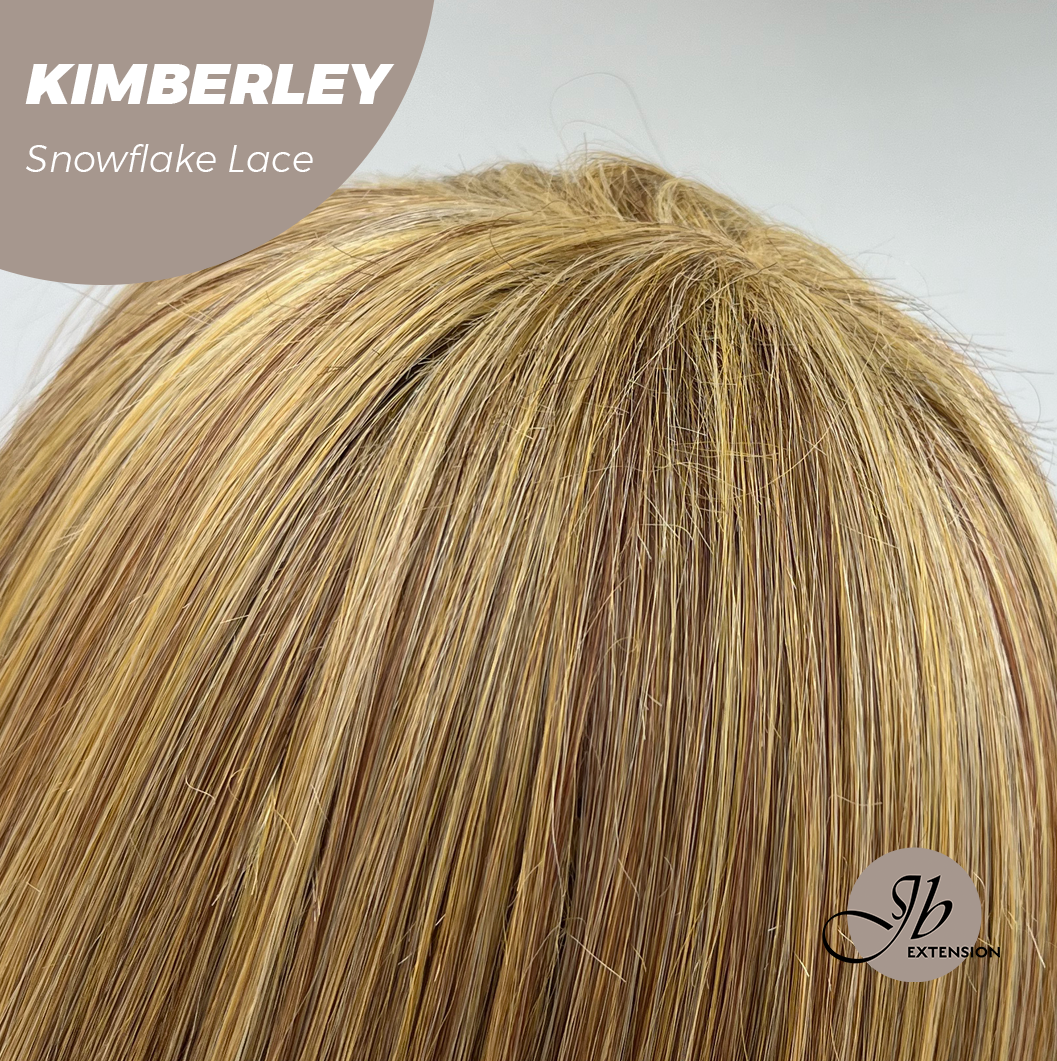 HOT OF SEASON - 14 Inches Honey Blonde Pre-Cut Snowflake Lace Frontlace Glueless Wig KIMBERLEY【PERMATEASE】【BENDY EAR TABS】