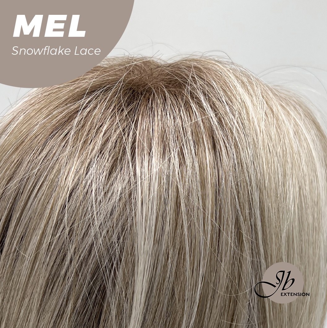 JBEXTENSION 20 Inches Ash Blonde Curly Pre-Cut Snowflake Lace Frontlace Glueless Wig MEL【PERMATEASE】【BENDY EAR TABS】