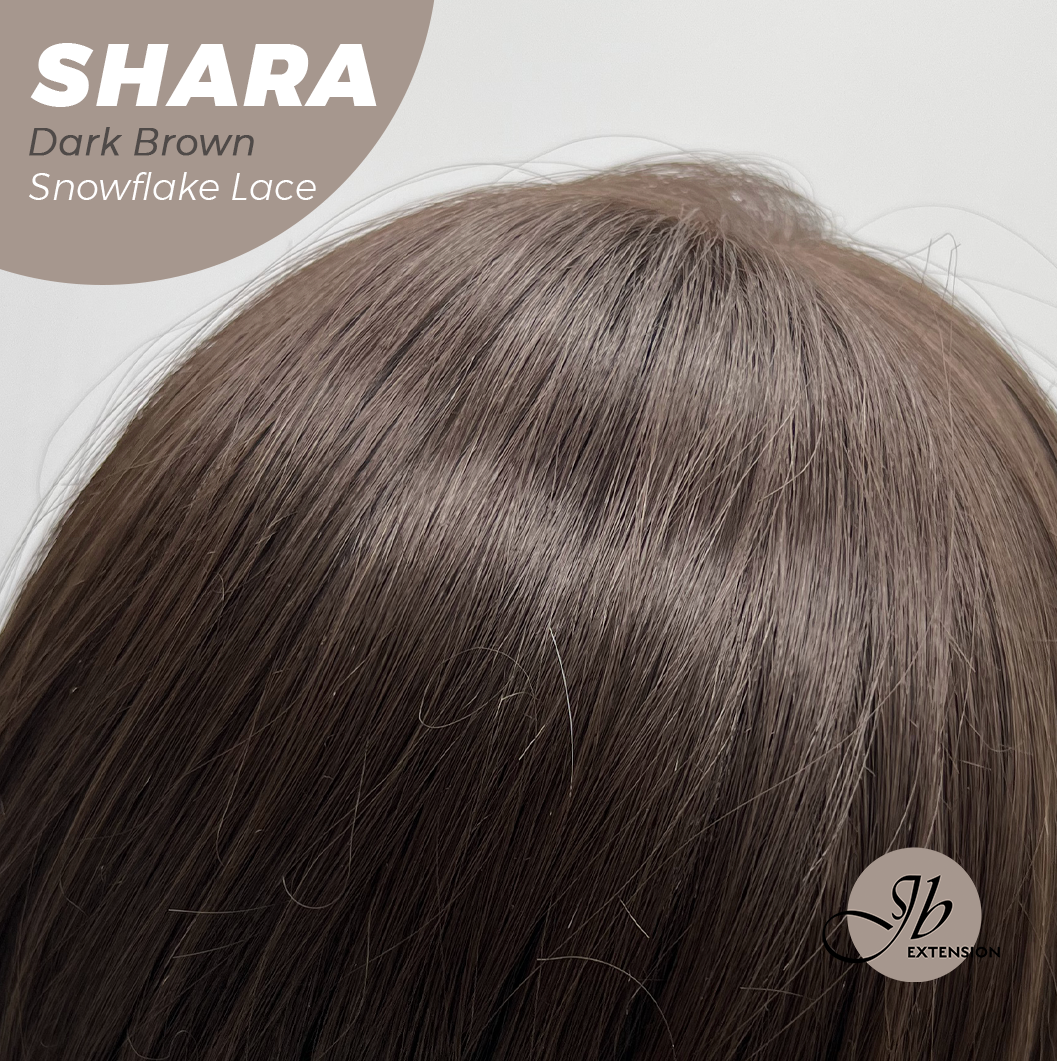[PRE-ORDER] JBEXTENSION 17 Inches Curly Dark Brown Pre-Cut T Part Snowflake Lace Frontlace Glueless Wig SHARA DARK BROWN【BENDY EAR TABS】