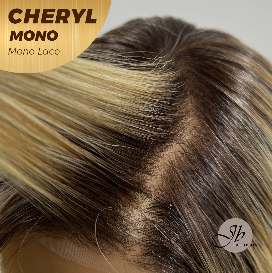 JBEXTENSION CHERYL MONO Monofilament Handmade Wig 6X5 Full Monofilament Hand Tied Top Wig 22 Inches Blonde Mono Lace Wig With Anti-slip Silicone Strips Glueless Wig CHERYL MONO【BENDY EAR TABS】