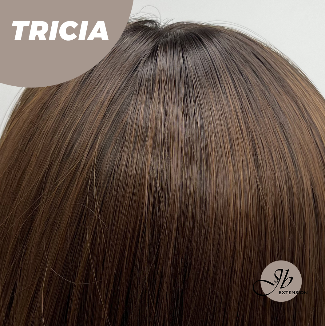 JBEXTENSION 23 Inches Curly Mocha with Dark Root Wig TRICIA