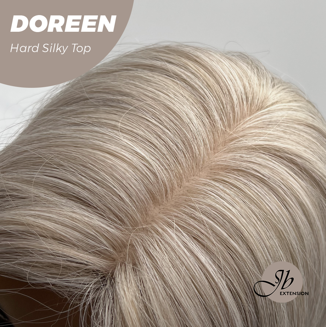 JBEXTENSION 26 Inches Scalpiana Curly Cream Blonde 3.5X4 Hard Silky Top Natural Scalp Effect Wig DOREEN