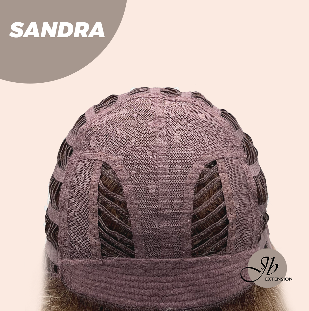 JBEXTENSION 17 Inches Peach Blonde Curly Women Fashion Full Machine Wig SANDRA【PLUS PERMATEASE】【BENDY EAR TABS】