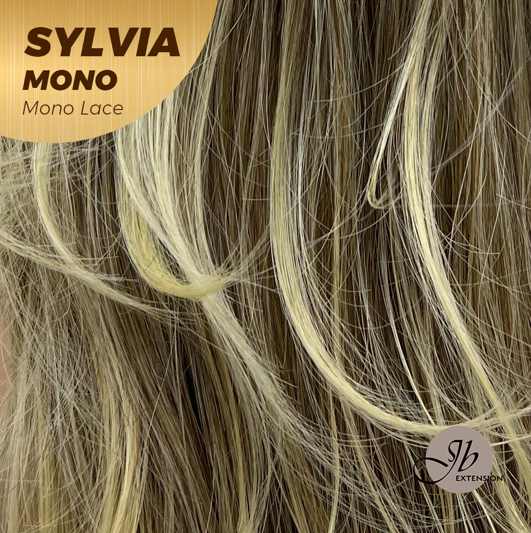 JBEXTENSION SYLVIA MONO Partial Monofilament Wig 20 Inches Dirty Blonde Curly Partial Mono Lace Glueless Wig SYLVIA MONO