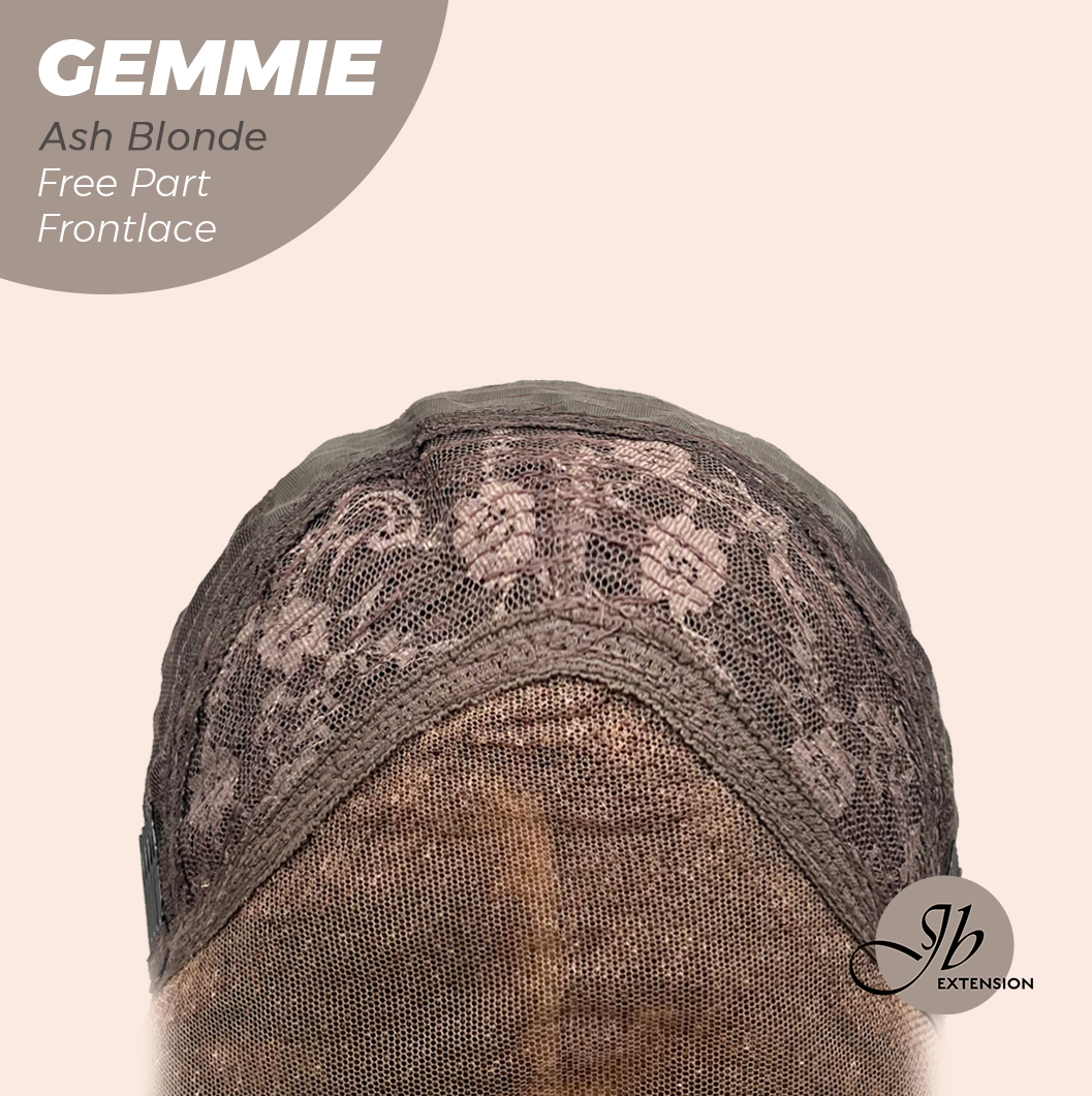 JBEXTENSION 20 Inches Ash Blonde Pre-Cut Free Part Frontlace Glueless Wig GEMMIE ASH BLONDE