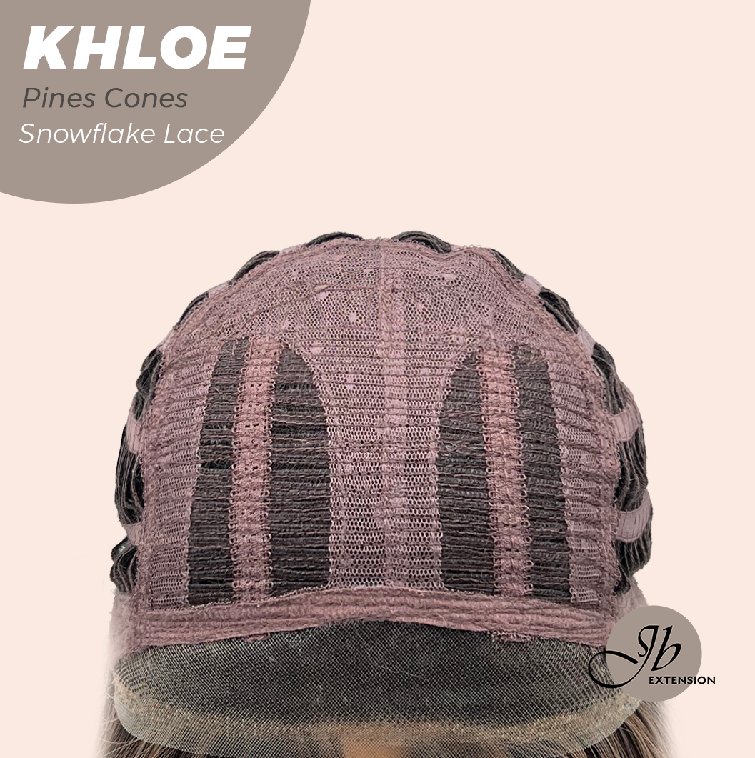 JBEXTENSION 12 Inches Bob Cut Pine Cones Pre-Cut Snowflake Lace Frontlace Glueless Wig KHLOE PINE CONES【PERMATEASE】【BENDY EAR TABS】