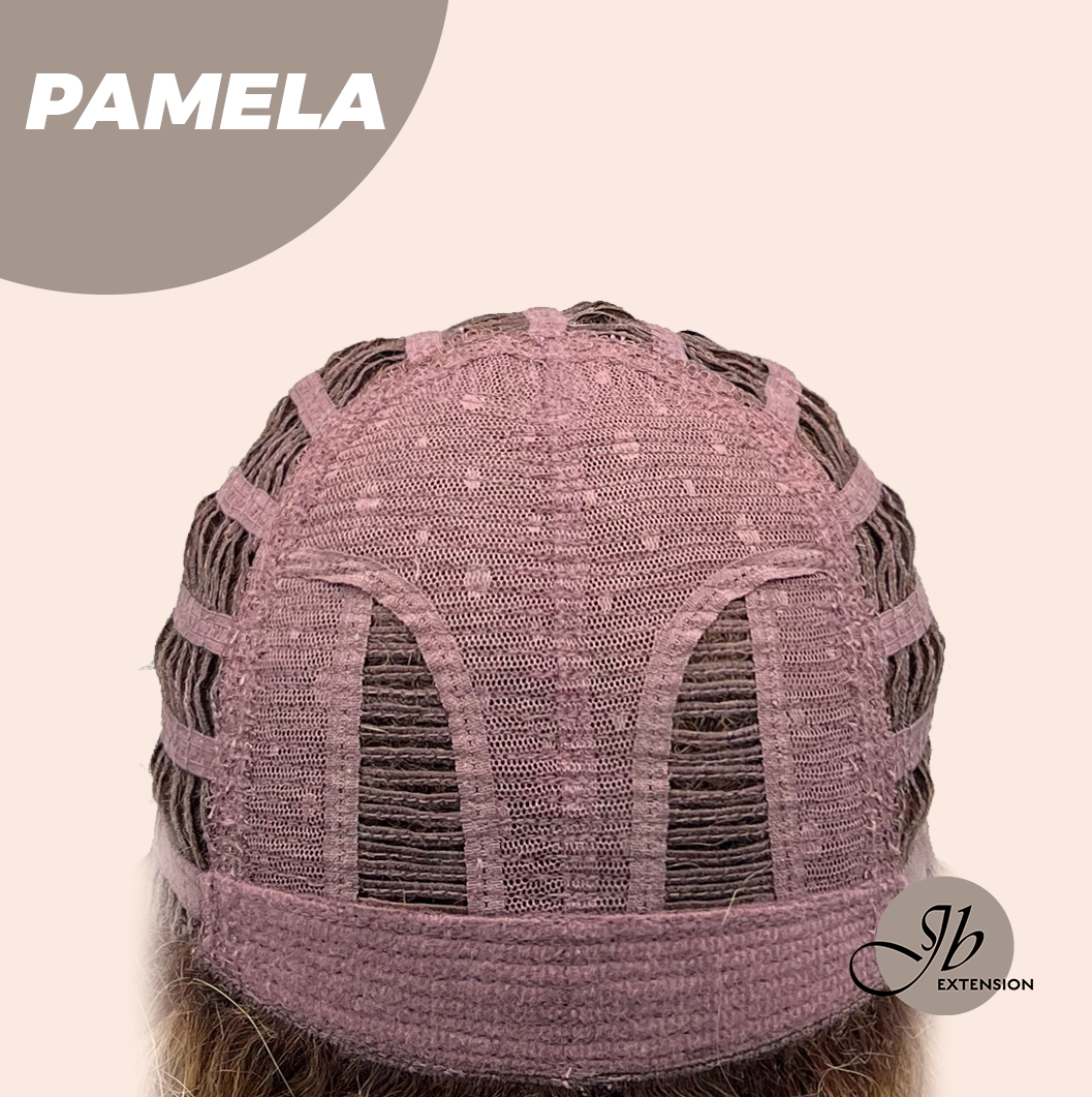 JBEXTENSION 14 Inches Ash Strawberry Blonde Women Fashion Full Machine Wig PAMELA【PLUS PERMATEASE】【BENDY EAR TABS】