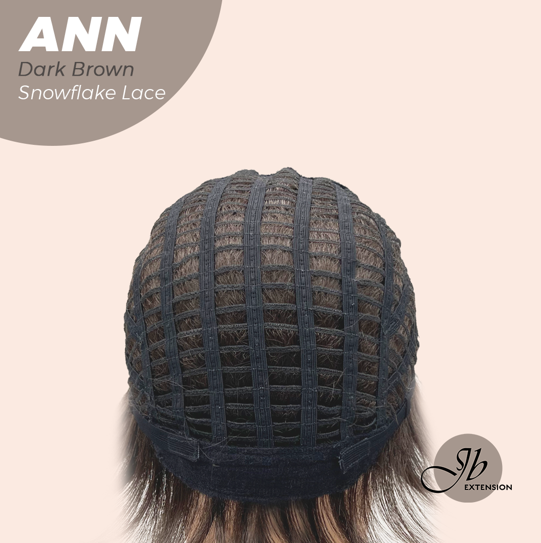 JBEXTENSION 10 Inches Dark Brown Pre-Cut Side Part Snowflake Lace Frontlace Glueless Wig ANN DARK BROWN【BENDY EAR TABS】