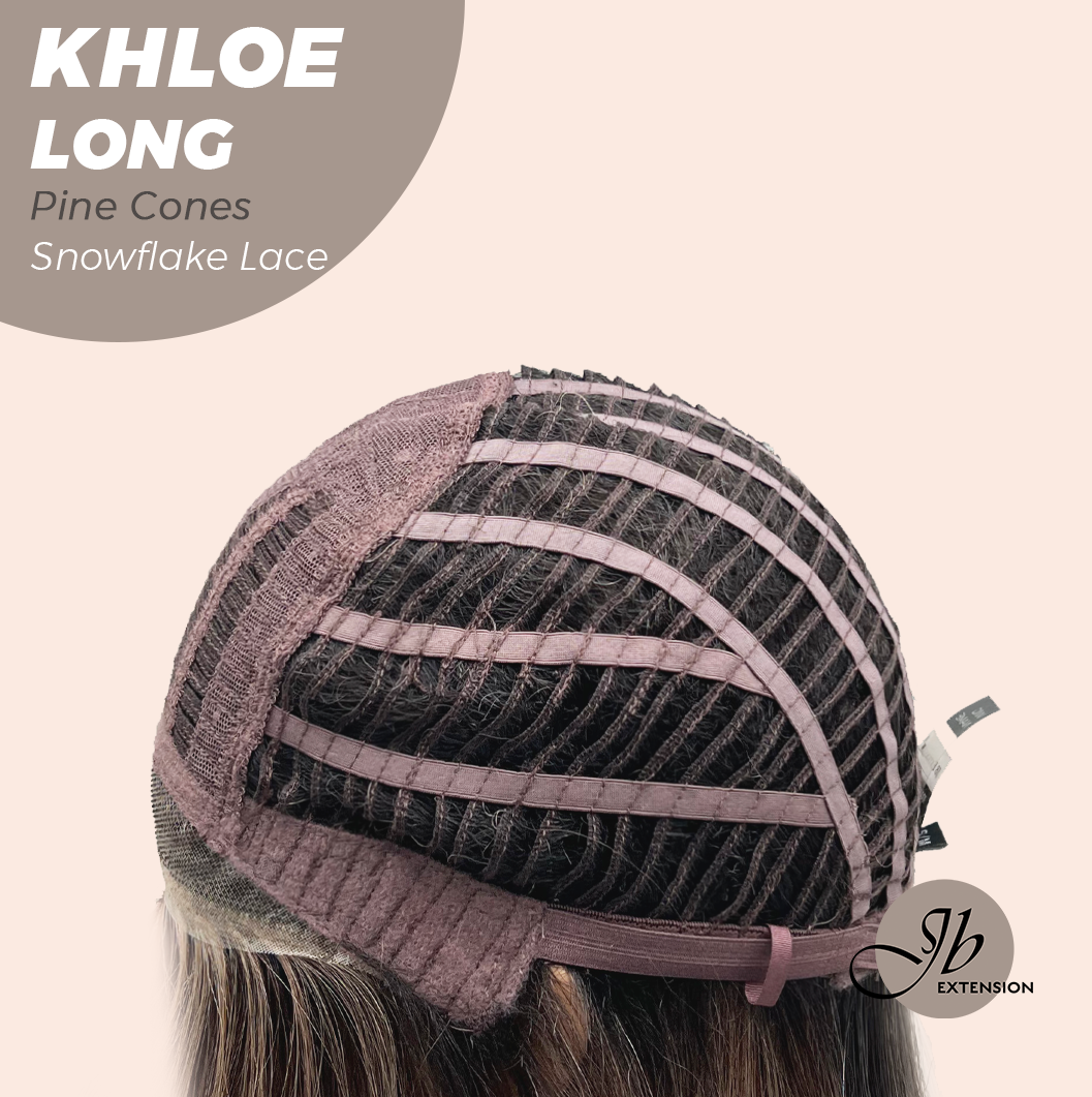 JBEXTENSION 18 Inches Pine Cones Pre-Cut Snowflake Lace Frontlace Glueless Wig KHLOE LONG PINE CONES【PERMATEASE】【BENDY EAR TABS】