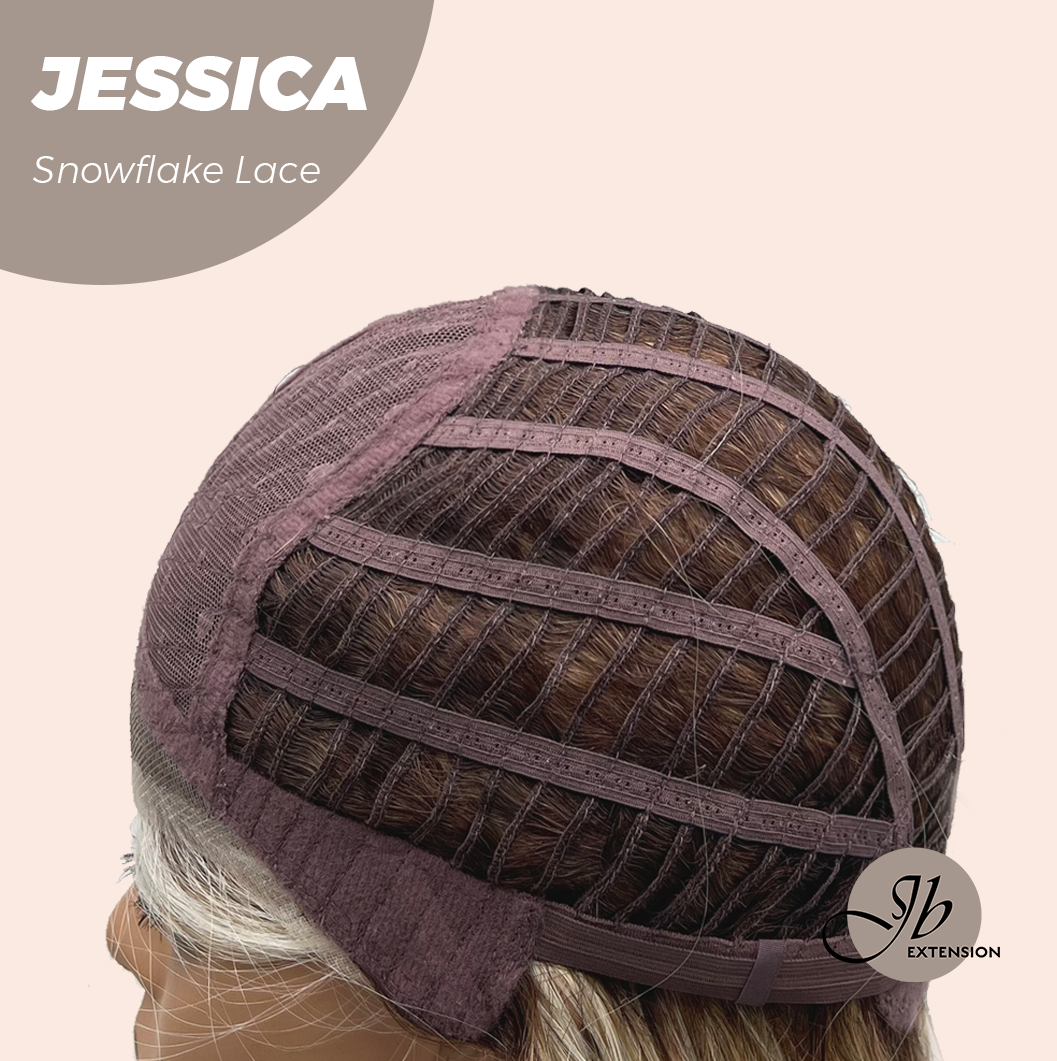 [PRE-ORDER] JBEXTENSION 16 Inches Mix Blonde Curly Pre-Cut Side Part Snowflake Lace Frontlace Glueless Wig JESSICA【BENDY EAR TABS】
