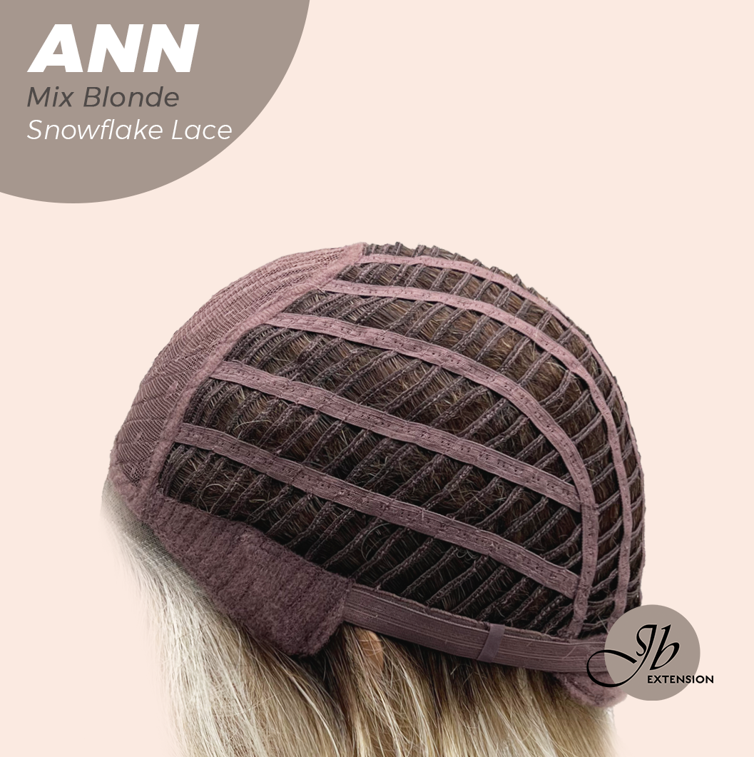 JBEXTENSION 10 Inches Mix Blonde Pre-Cut Side Part Snowflake Lace Frontlace Glueless Wig ANN MIX BLONDE【BENDY EAR TABS】