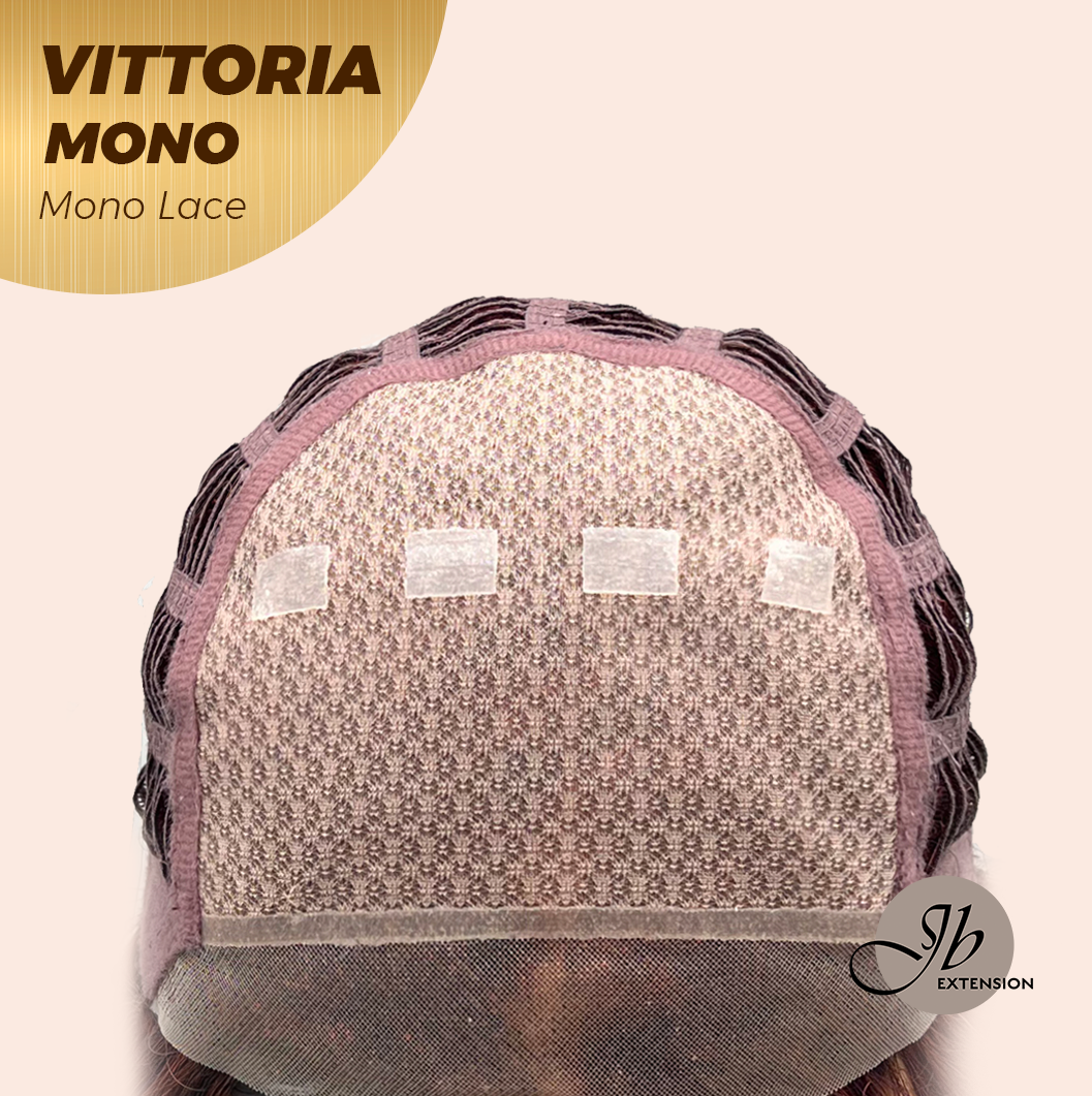 JBEXTENSION VITTORIA MONO Monofilament Handmade Wig 6X5 Full Monofilament Hand Tied Top Wig 16 Inches Dark Red Curly Mono Lace Wig With Anti-slip Silicone Strips Glueless Wig VITTORIA MONO【BENDY EAR TABS】